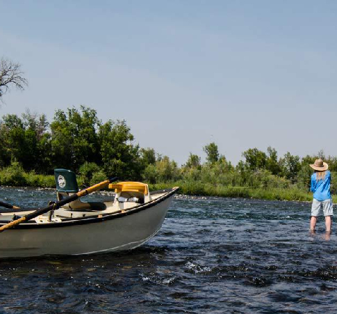 Montana fishing guide with drift boat