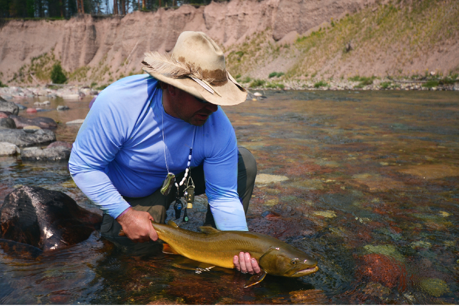 Montana fly fishing guide with trout